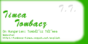 timea tombacz business card